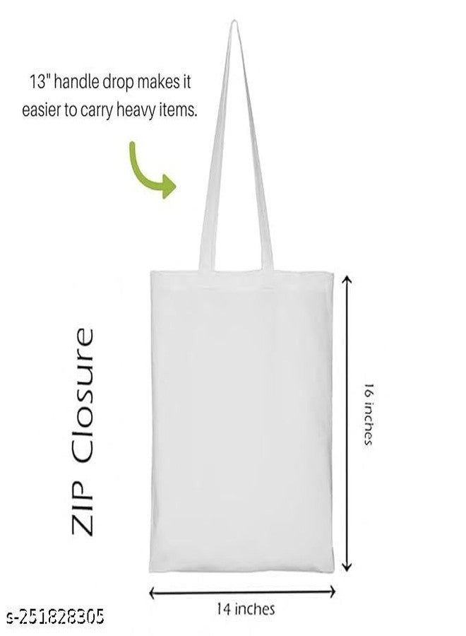 Clapcart Reusable Zipper Tote Bag for Women/Girls | Multipurpose 100% Organic Cotton Printed Tote Bags | Shopping/Grocery Bags | Sturdy Canvas Bag with 12kgs Capacity (Butterfly images Prints) - Image 5
