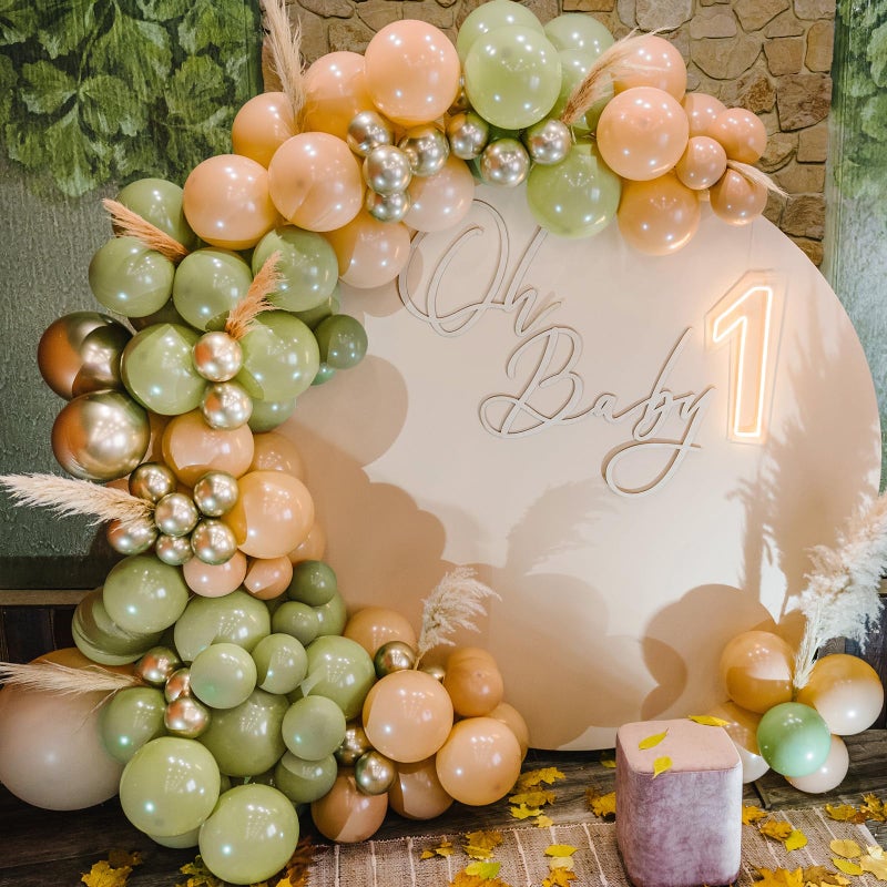 RUBFAC Sage Green Balloons 129pcs Different Sizes 18 12 10 5 Inch, Olive Green Latex Balloon Garland Arch Kit for Birthday Party Graduation Baby Shower Wedding Safari Jungle Balloon Decoration - Image 4