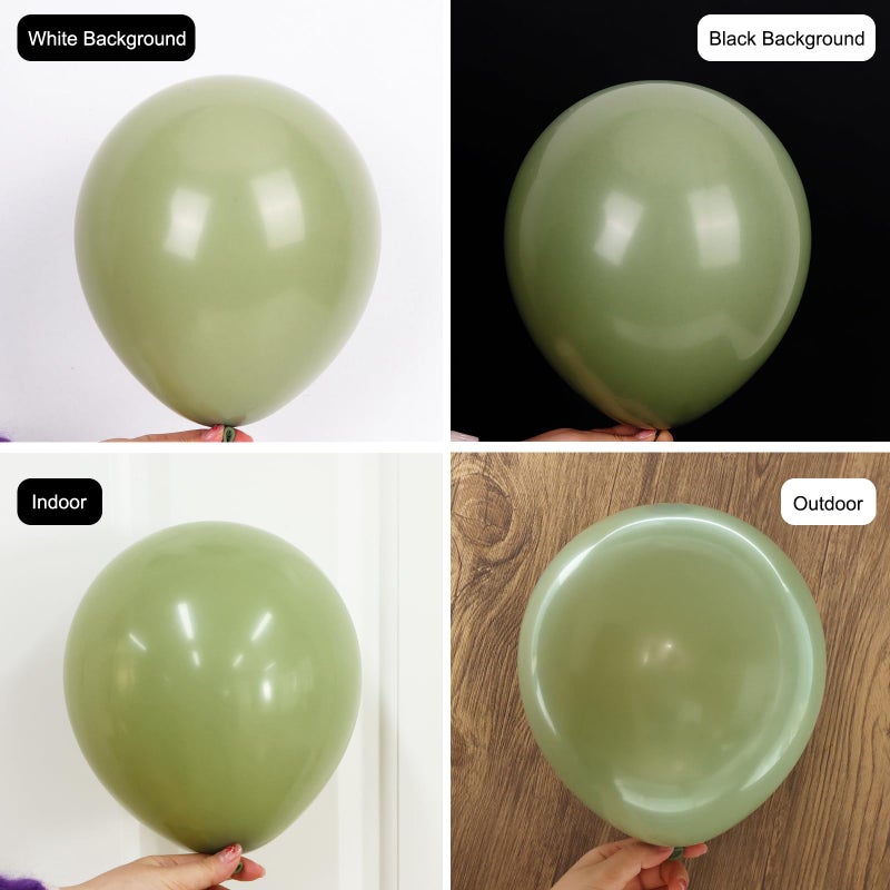 RUBFAC Sage Green Balloons 129pcs Different Sizes 18 12 10 5 Inch, Olive Green Latex Balloon Garland Arch Kit for Birthday Party Graduation Baby Shower Wedding Safari Jungle Balloon Decoration - Image 3