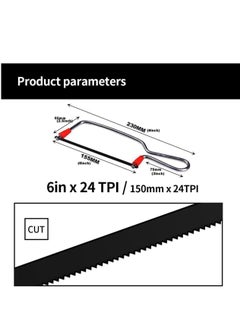 Generic Qusai Trading Est - Junior Hacksaw Frame with 150mm Carbon Steel Blade, Durable and Ergonomic Metal Frame for Precise Cutting of Wood, Plastic, and Light Metal, Ideal for DIY & Professional Use  - Image 2