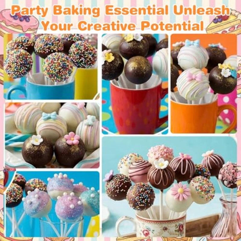 2 Pack Cake Pop Mold Press Set, Round Circle Cake Pop Cutter and Pusher, ABS Baking Tools Accessories, DIY Mini Cakes for Birthday Parties Wedding Desserts - Image 2