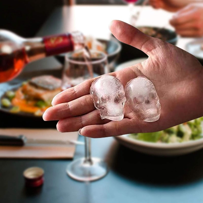 Melbify Skull Shape Ice Cube Tray with Funnel Silicone Ice Cube Mold Freezer Ice Maker for Cocktails Whiskey Bourbon Juice Baking Cup Cakes Perfect for HomeRestaurants Bar - Image 5