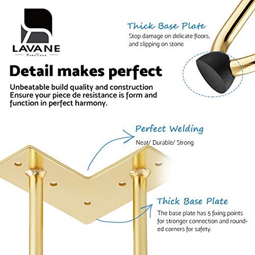 La Vane 8 inch Hairpin Table Legs (4-Pack), 20cm Mid-Century Modern Metal Furniture Legs for Coffee Table, Desk, Cabinet, TV Stand, Bench - with Screws & Floor Protectors - Image 4