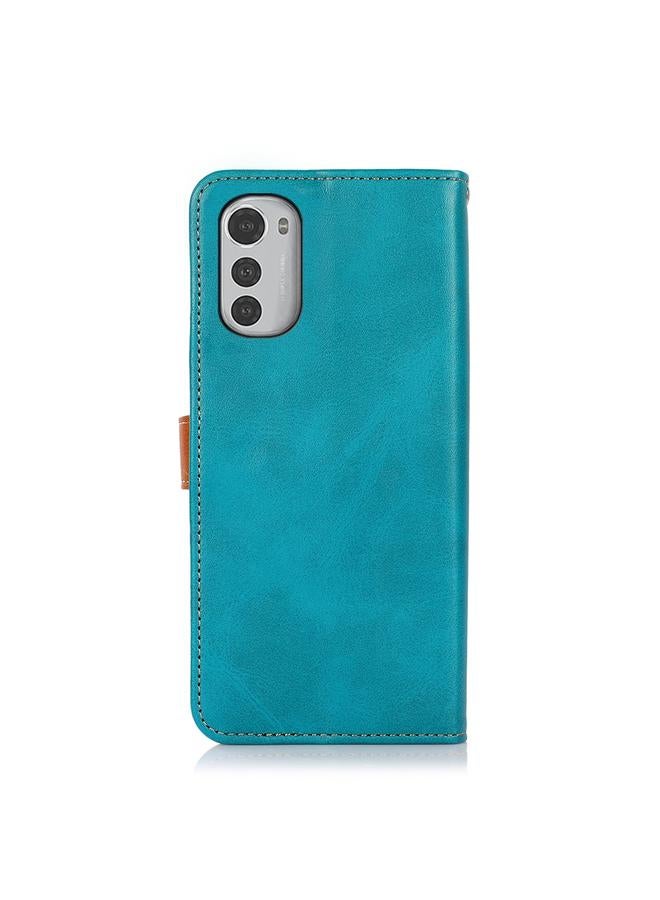S-TOP Case For Motorola Moto E32 4G KHAZNEH Dual-color Cowhide Texture Leather Phone Case - Image 3