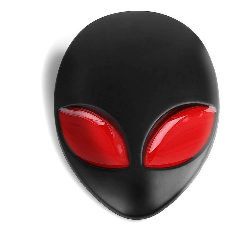 MACHSWON Black 3D Alien Head Shaped Metal Car Body Decorative Emblem Badge Decal Auto Fender Bumper Stickers, Cool Badge Decoration Decal for Men and Women, Car Exterior Accessories for SUV,Truck, Laptop - Image 1