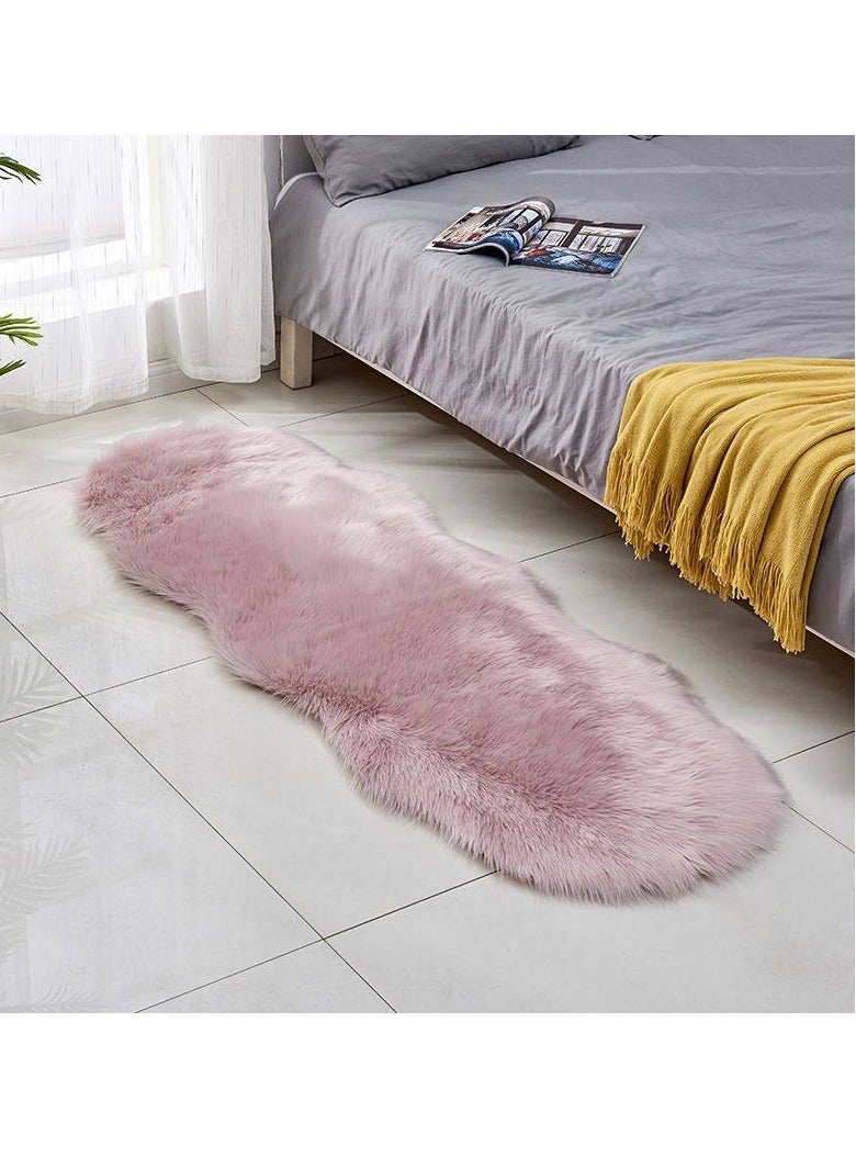 Ultra Soft Fluffy Rug Faux Sheepskin Fur Area Rug Couch Cover Seat Cushion Furry Carpet Beside for Floor Sofa Living Room, 60*180cm