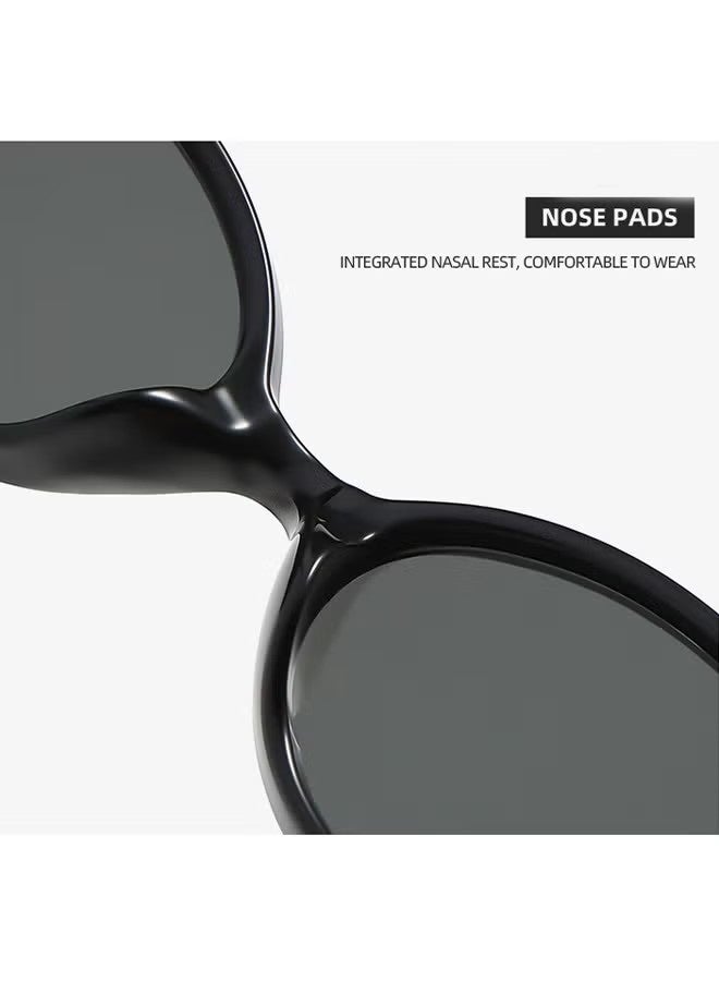 YJ Ladies' blue light blocking glasses, blue light filter, glasses for computer reading, gaming, TV, and mobile phones, stylish anti-eye fatigue and headache glasses, leopard print retro oval glasses frame, 1 piece. - Image 2