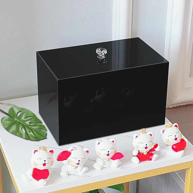 DELIPPLY Tampon Box for Bathroom Tampons and Pads Storage Holder Women Period Organizer Container Black - Image 2