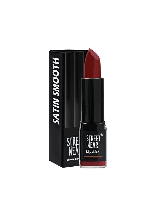 STREET WEAR Satin Smooth Lipstick -AMBER BROWN (Brown) - 4.2 gms - Longwear Creme Lipstick, Moisturizing, Creamy Formuation, 100% Color payoff, Enriched with Aloe vera, Vitamin E and Shea Butter - Image 1