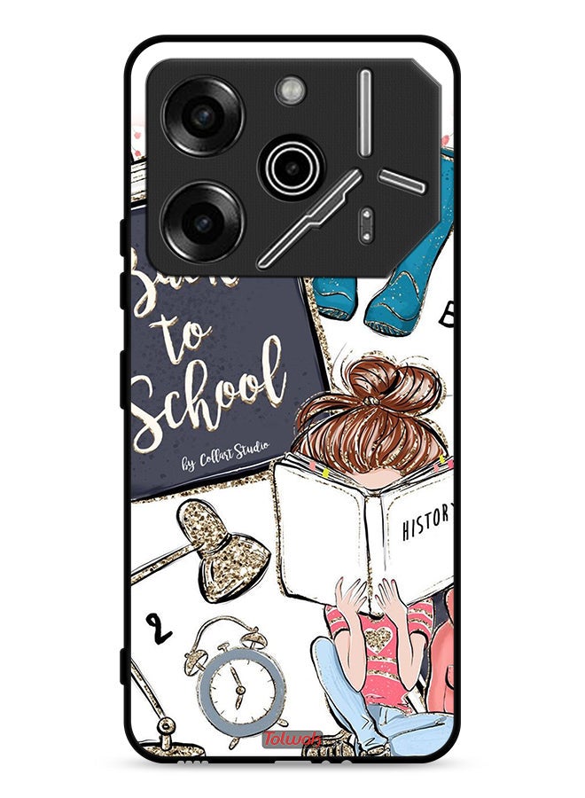 Tolwak Tecno Pova 6 Pro 5G Protective Case Cover Back To School Girl Reading History - Image 1