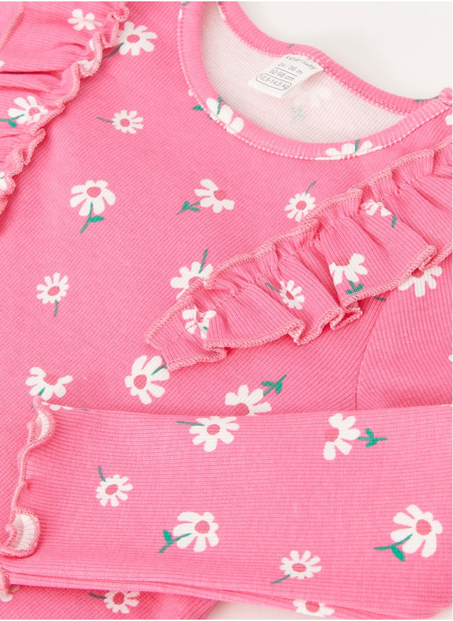 LC WAIKIKI Crew Neck Long Sleeve Baby Girl T-Shirt  - Image 3