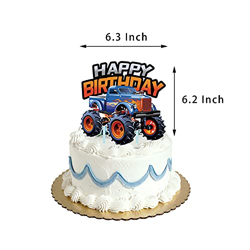 ALY Monster Truck Cupcake Topper Favors for Kids Birthday Party Cake Decorations - Image 5
