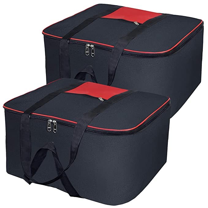 Haimac Nylon Storage Bag with Zippered Closure and Handle 54x46x28cm Pack Of 2 Multipurpose Bag - Image 1