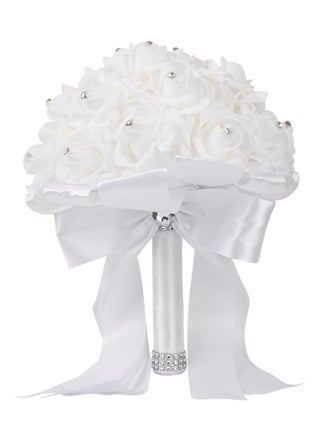 Wedding Bouquets Flower Bridal Bridesmaid Hand Bouquet Crystal Artificial Rose Flowers For Bride Wedding Party And Church (White) - pzsku/Z826ACCF5483D92A29089Z/45/_/1730772273/362ff35b-8e93-42cc-b7e8-071a616ceb1c