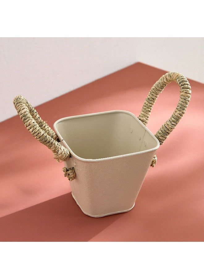 Home Box Bella Metal Taca Plant Basket with Sabai Handle - 13x13x11 cm - Image 2