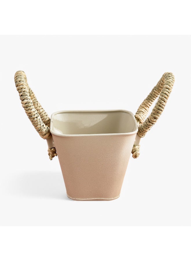 Home Box Bella Metal Taca Plant Basket with Sabai Handle - 13x13x11 cm - Image 5