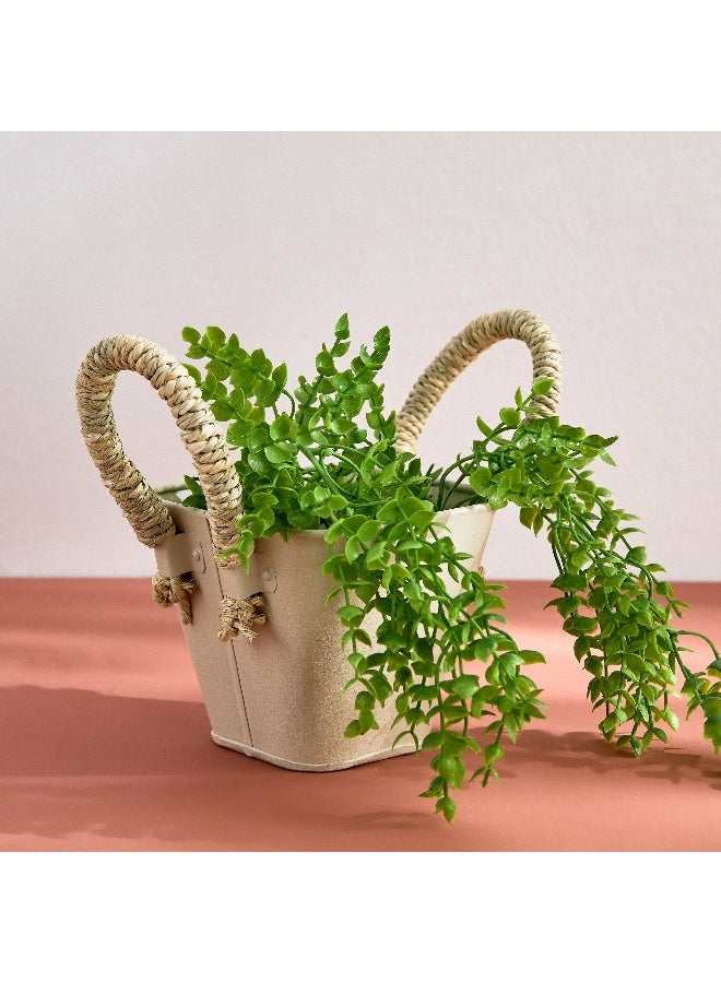 Home Box Bella Metal Taca Plant Basket with Sabai Handle - 13x13x11 cm - Image 1