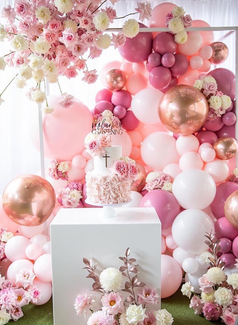 100 بالونة وردية اللون معكرونة من اللاتكس بالونات غير لامعة لأعياد الميلاد وحفلات استقبال المولود الجديد وحفلات التخرج والذكرى السنوية وحفلات الزفاف وديكور قوس جارلاند - Image 2