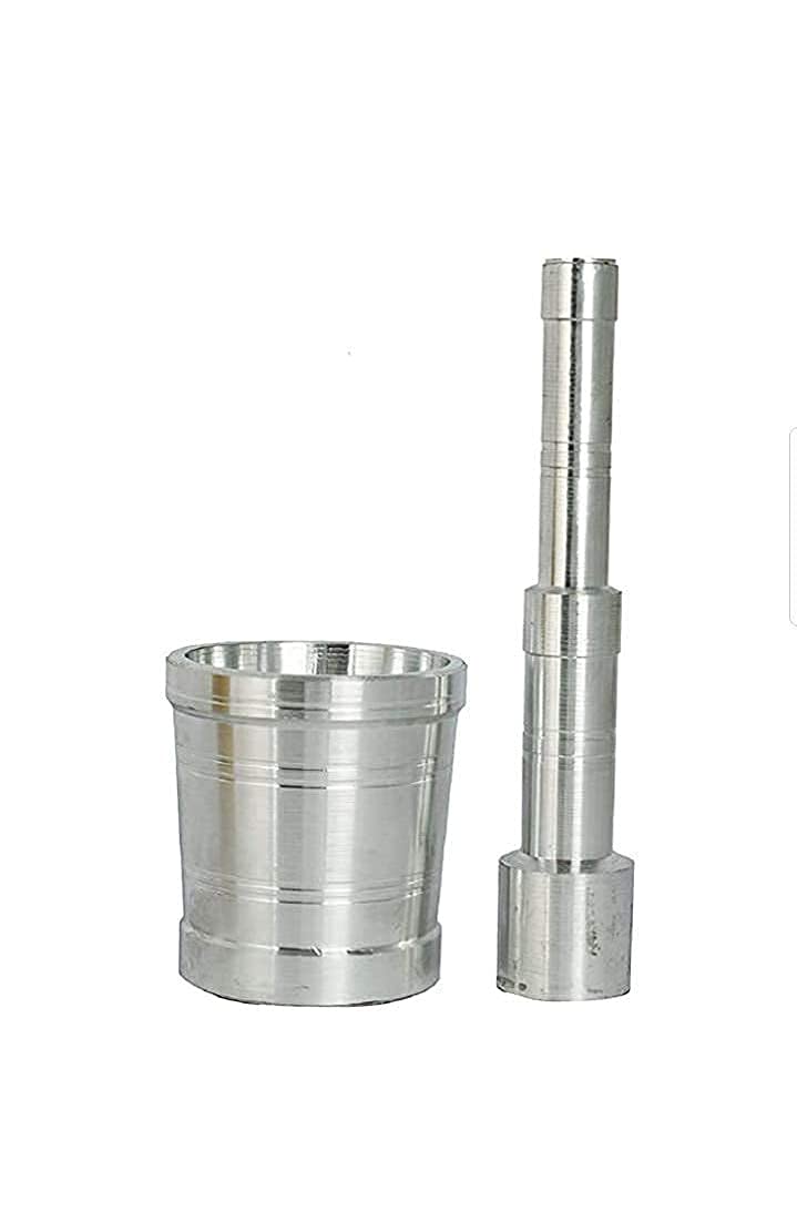 RJ kitchenware Store طقم مدقة ومهراس المطبخ من RJ للأدوات المنزلية - أوكلي وموسل - خالبتا - خلاط توابل للمطبخ - ألمنيوم خال باتا - مهراس إمام أوكلي موسل - Image 1