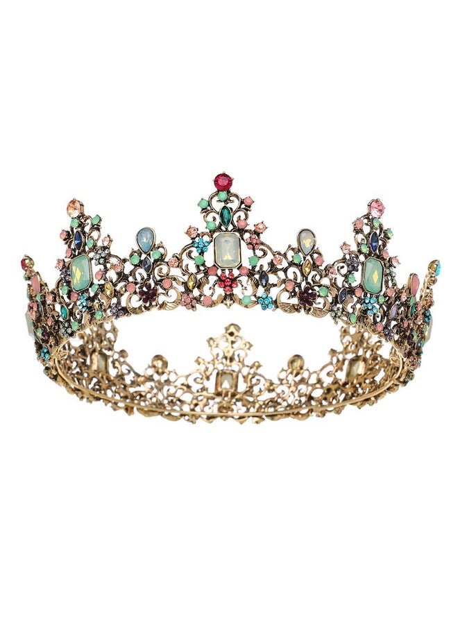 SWEETV SWEETV Jeweled Baroque Queen Crown - Rhinestone Wedding Crowns and Tiaras for Women, Costume Party Hair Accessories with Gemstones,Victoria  - Image 1