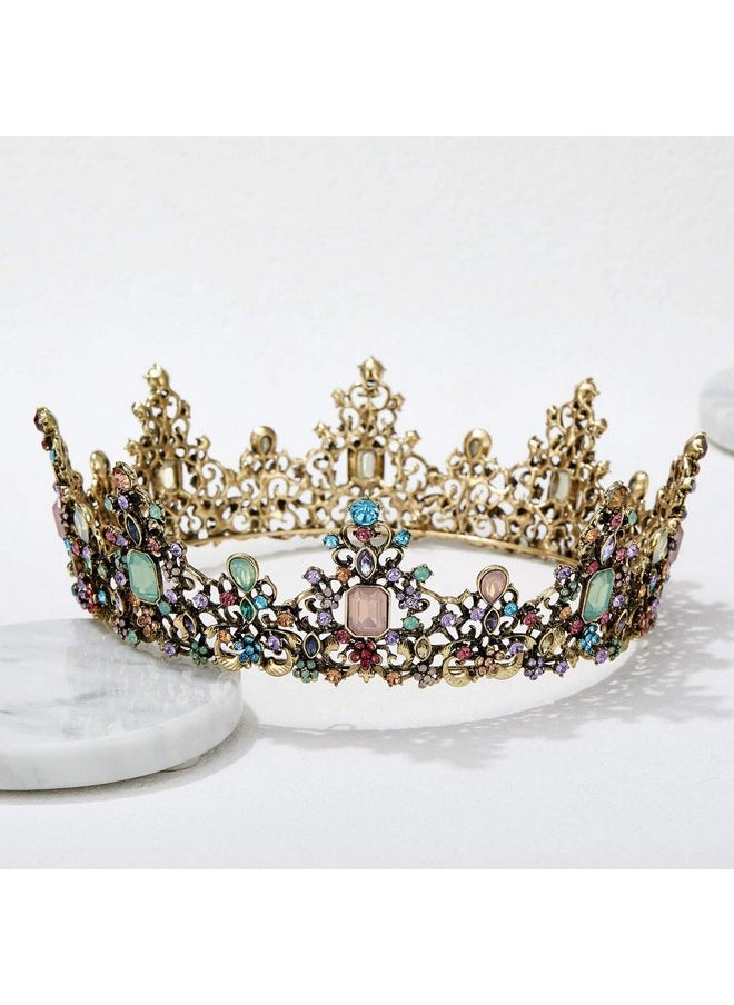 SWEETV SWEETV Jeweled Baroque Queen Crown - Rhinestone Wedding Crowns and Tiaras for Women, Costume Party Hair Accessories with Gemstones,Victoria  - Image 5