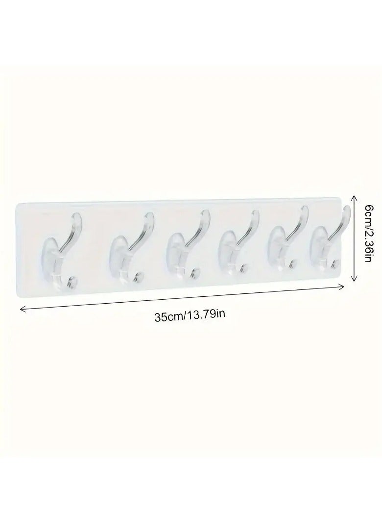 Goolsky Six-Row Hooks Can Be Used Behind The Doors of Bathrooms, Kitchens And Living Rooms. Multi-Purpose Punch-Free Hooks Are Easy to Install And Can Be Glued with Strong Load-Bearing Capacity. Utility Hooks - Image 2