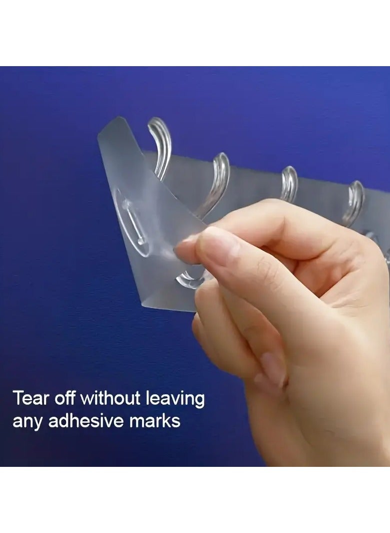 Goolsky Six-Row Hooks Can Be Used Behind The Doors of Bathrooms, Kitchens And Living Rooms. Multi-Purpose Punch-Free Hooks Are Easy to Install And Can Be Glued with Strong Load-Bearing Capacity. Utility Hooks - Image 3