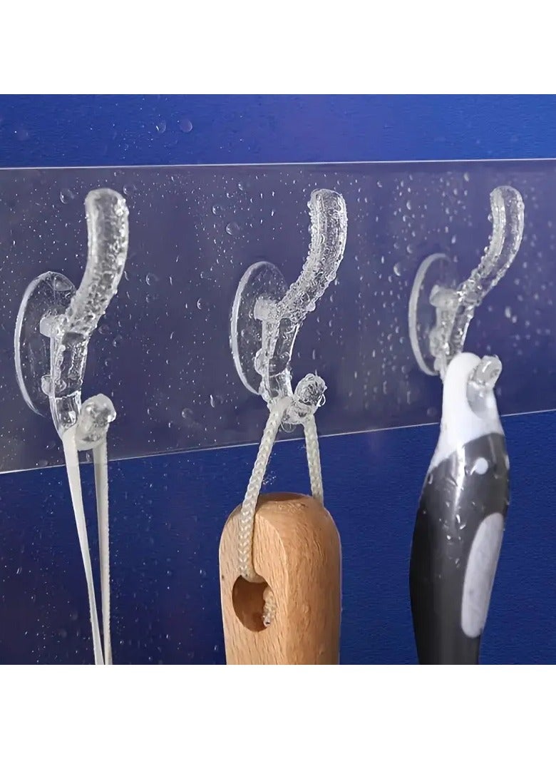 Goolsky Six-Row Hooks Can Be Used Behind The Doors of Bathrooms, Kitchens And Living Rooms. Multi-Purpose Punch-Free Hooks Are Easy to Install And Can Be Glued with Strong Load-Bearing Capacity. Utility Hooks - Image 4