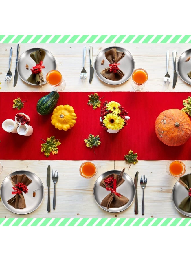 مجموعة 6 قطع | صحن من الفولاذ المقاوم للصدأ 304 | طبق دائري للفاكهة، الشواء، وللحفلات | آمن لغسالة الصحون ومقاوم للصدأ، ملحقات تقديم الطعام - Image 4