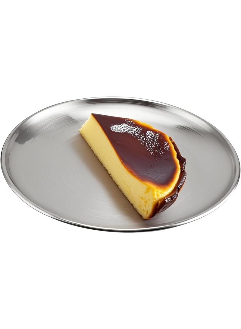 مجموعة 6 قطع | صحن من الفولاذ المقاوم للصدأ 304 | طبق دائري للفاكهة، الشواء، وللحفلات | آمن لغسالة الصحون ومقاوم للصدأ، ملحقات تقديم الطعام - Image 5