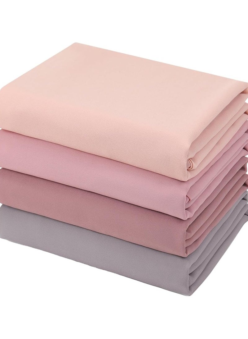 طرحة شيفون ناعمة جداً – طقم 4 ألوان أنيقة | خفيفة الوزن وقابلة للتنفس للاستخدام اليومي والمناسبات - Image 1