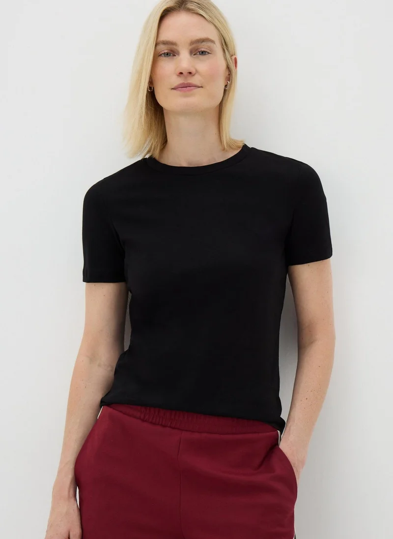 ماتلان Black Crew Neck T-shirt