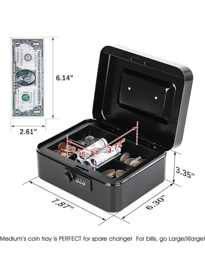 KYODOLED صندوق نقود معدني بقفل تركيبي وصندوق أمان مع درج للنقود - Image 1
