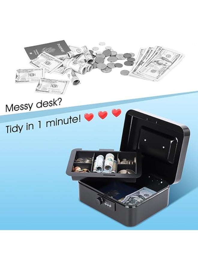 KYODOLED صندوق نقود معدني بقفل تركيبي وصندوق أمان مع درج للنقود - Image 2