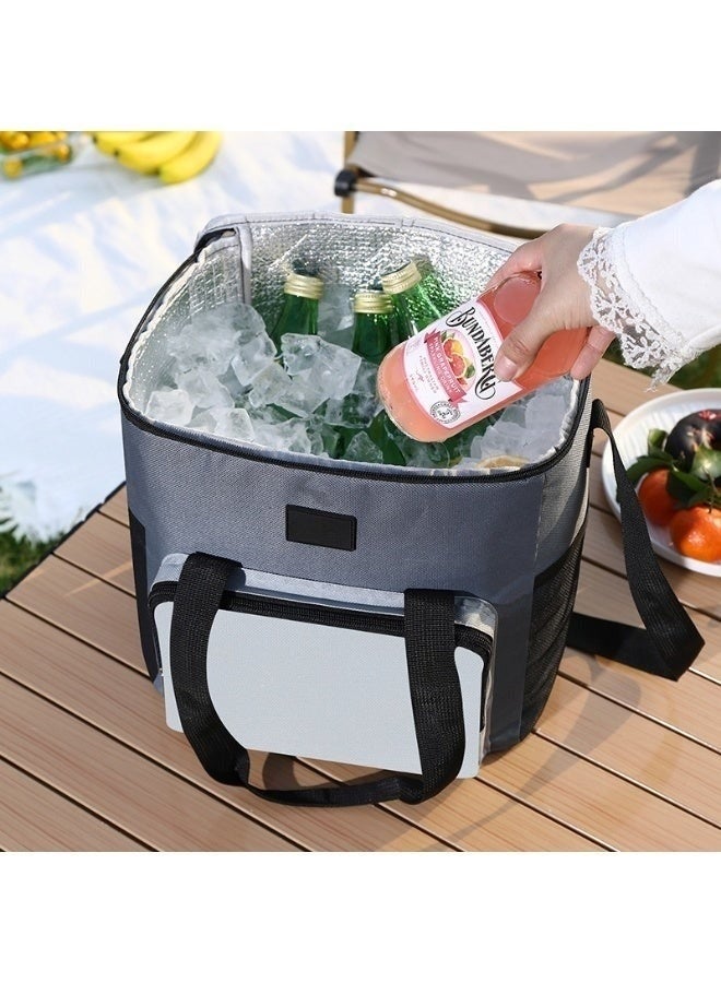 Multipurpose Large Insulated Lunch Box Bag – Leak-Proof Thermal Food Cooler with Multiple Compartments and Adjustable Strap for Work, School, Camping & Travel – 29.5 × 19.5 × 29.5 cm - Image 5