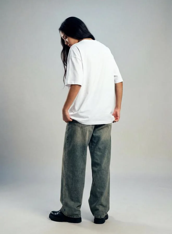 تايك تو White Graphic Print Short Sleeves Oversized T-Shirt By Reprise