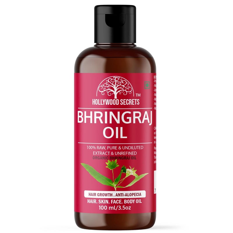 Hollywood Secrets Organic Pure Bhringraj Oil Hair Growth Skin 100 ml - Image 1