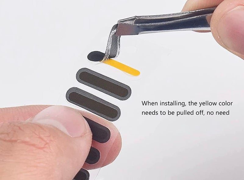 MMAK ملصقات شبكة مقاومة للغبار لهاتف MAK، ملصقات لاصقة مضادة للغبار متوافقة مع آيفون وأندرويد مع ملقط مجاني (قصير 7 وطويل 7 قطع) 14 قطعة - Image 4