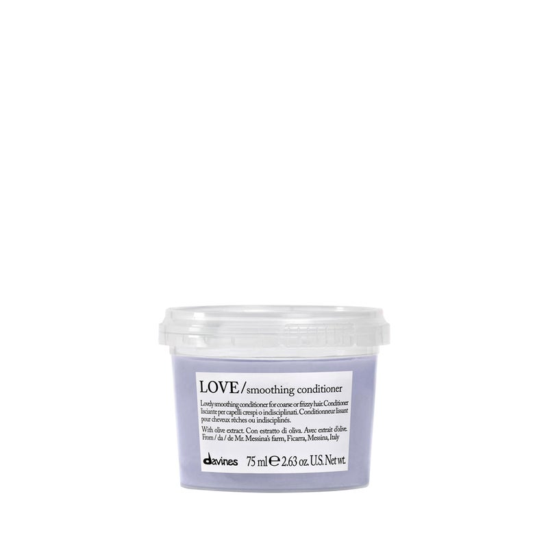 Davines LOVE Smoothing Conditioner, Taming Anti-Frizz Hydrating Action for Wavy, Unruly, Coarse Hair - Gives Controlled, Combable, Shiny, Sleek & Smooth Look, Travel Size, 2.54 Fl Oz - Image 1