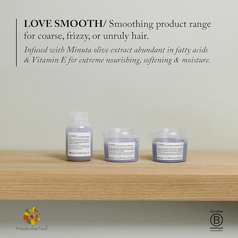 Davines LOVE Smoothing Conditioner, Taming Anti-Frizz Hydrating Action for Wavy, Unruly, Coarse Hair - Gives Controlled, Combable, Shiny, Sleek & Smooth Look, Travel Size, 2.54 Fl Oz - Image 5