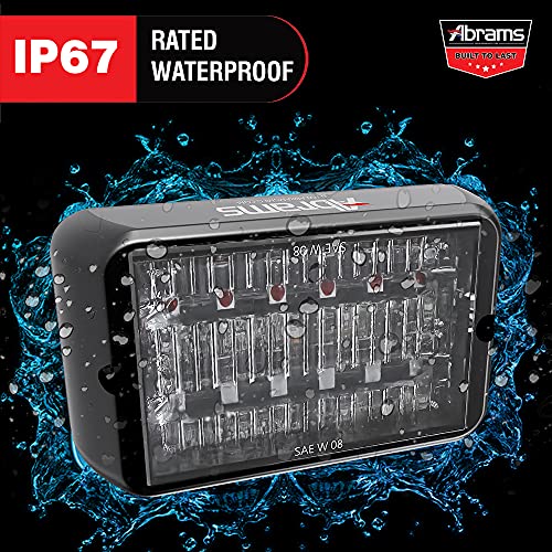 Abrams SAE Class-1 Bold 12 [Amber/White] 36W - 12 LED Snow Plow Truck Vehicle LED Grille Light Head Surface Mount Strobe Warning Light - Image 4