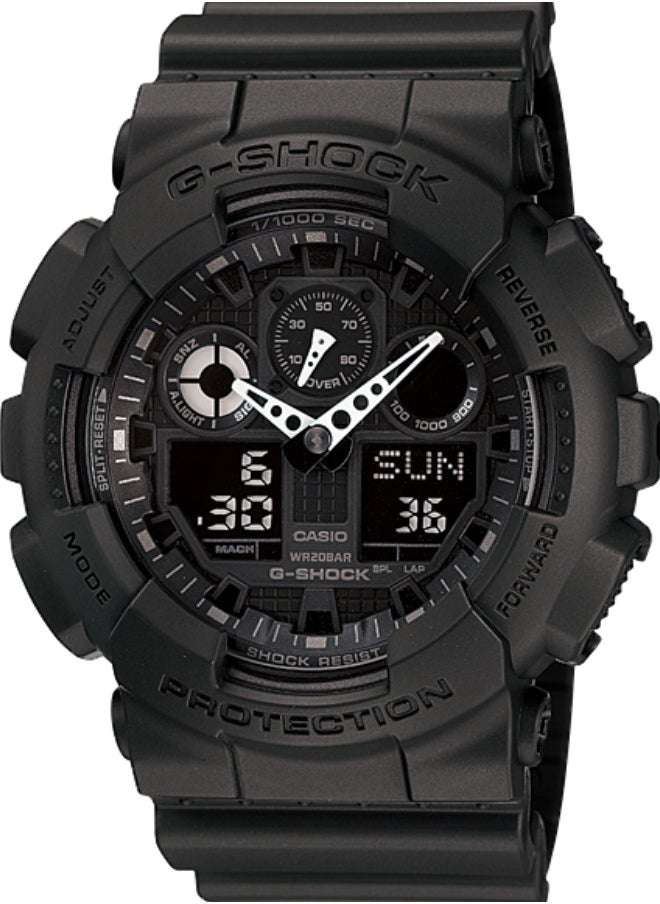 CASIO Mens Watch G-Shock Analog Digital GA100-1A1 3-Eye Wristwatch  - Image 1