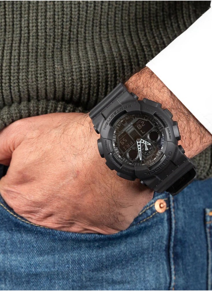 CASIO Mens Watch G-Shock Analog Digital GA100-1A1 3-Eye Wristwatch  - Image 2