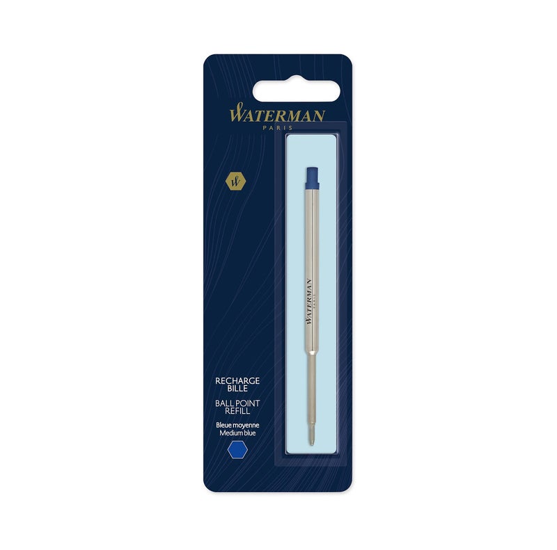 Waterman إعادة تعبئة قلم حبر جاف ووترمان، طرف متوسط، حبر أزرق، 1 قطعة - Image 1