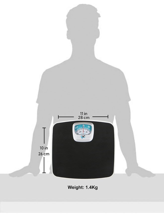GVC Deluxe Personal Weighing Scale Analog Mechanical (BLACK), 130 Kilograms - Image 3