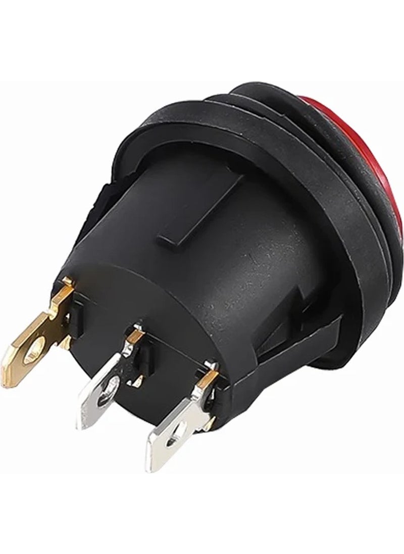 AYT - IC-131W Round 220 Volt Illuminated Waterproof On Off Switch 3 Pin On Off Button 24.7 x 35.7 mm - Image 1