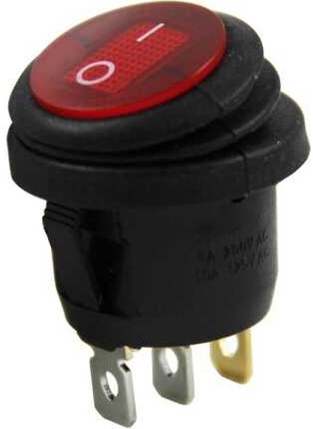 AYT - IC-131W Round 220 Volt Illuminated Waterproof On Off Switch 3 Pin On Off Button 24.7 x 35.7 mm - Image 1