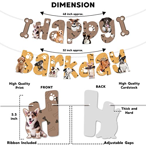 Festiko® 1 Pc Happy Barkday Banner With Ribbon For Dog's Birthday, Hanging Decoration Supplies For Dogs, Dog Birthday Supplies, Pet Birthday Decoration - Image 3
