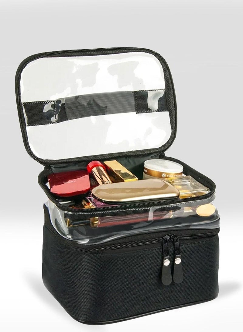 Bambus Home Women's Makeup Bag Two Large Compartments Hanging Foldable Care Travel Organizer  - Image 1