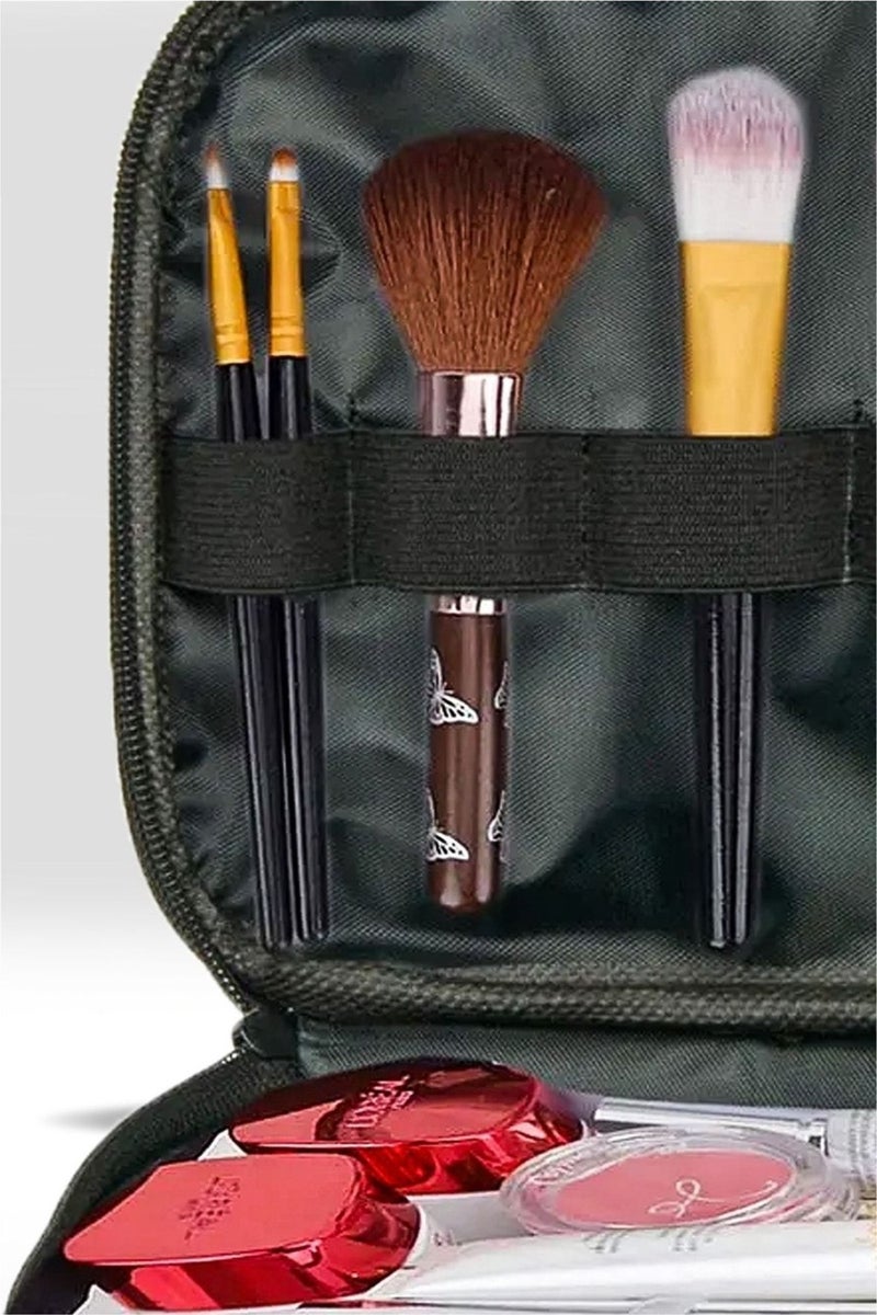 Bambus Home Women's Makeup Bag Two Large Compartments Hanging Foldable Care Travel Organizer  - Image 2